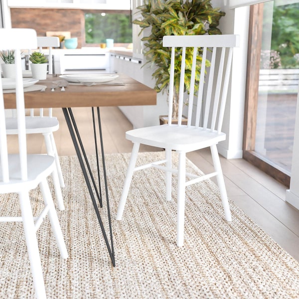 Flash Furniture White Commercial Wooden Spindle Back Chairs, PK 2 ZH-8101WR-WH-2-GG - main